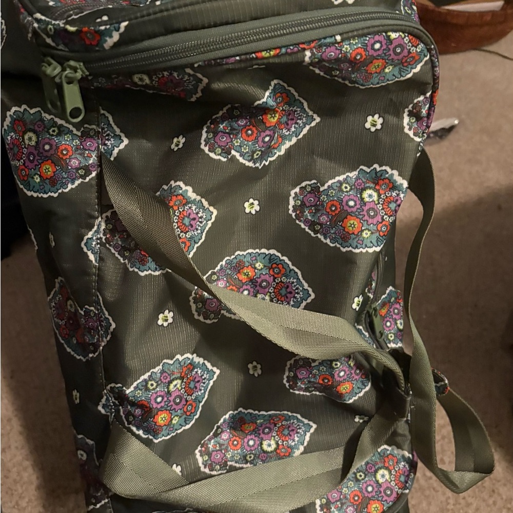 Vera Bradley Olive Green Interior Zippered Tote